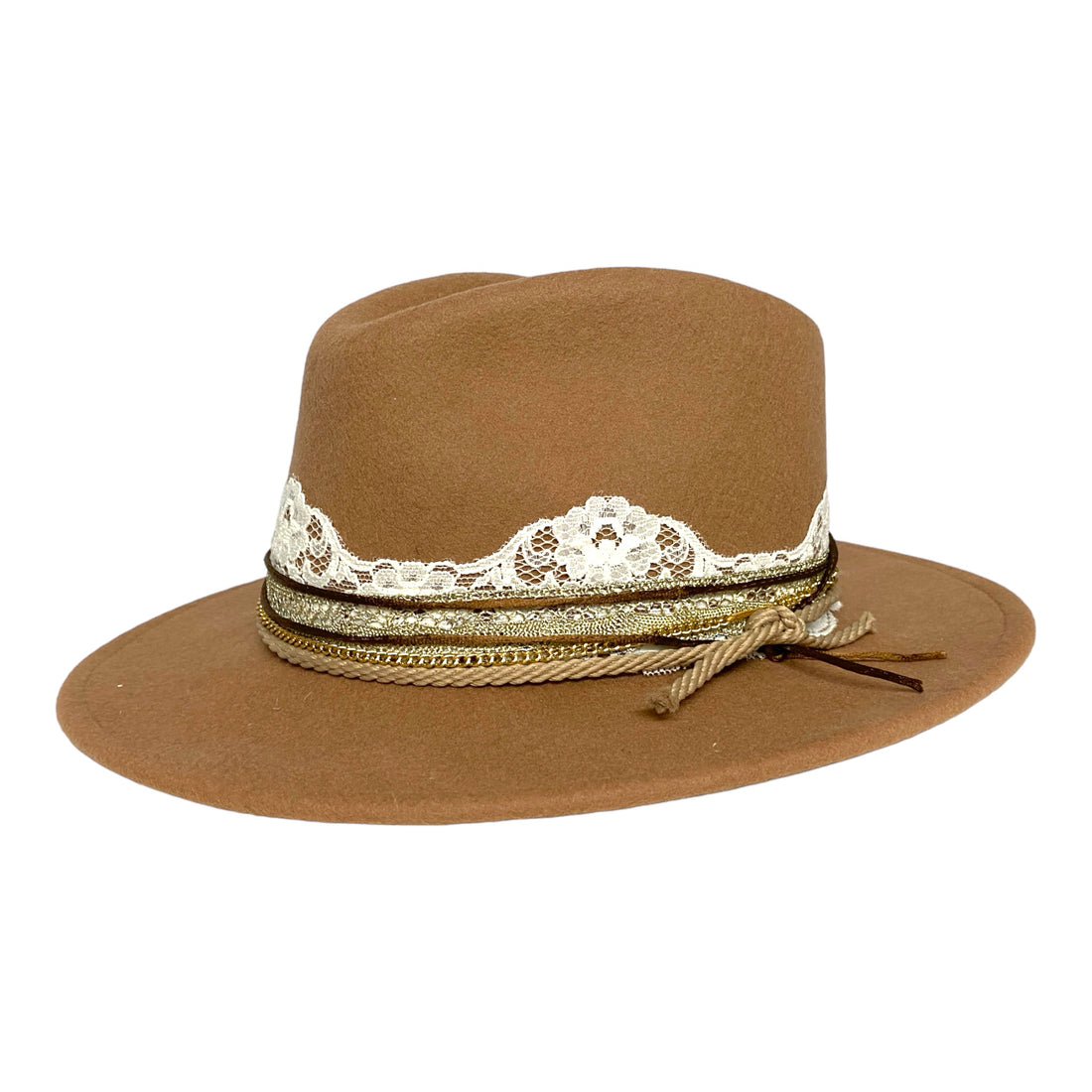 camel wool fedora hat