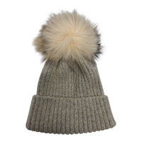 pom pom winter bobble hat oatmeal