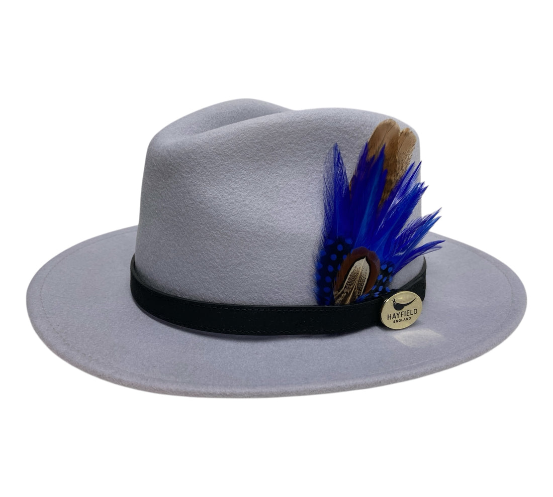 wool fedora with feathers