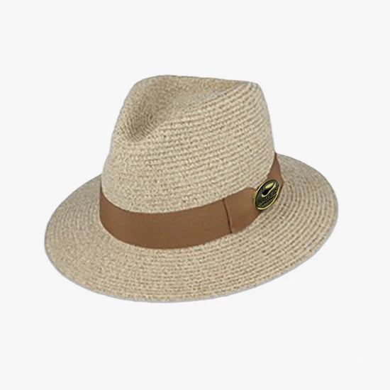 natural stone paper/straw summer fedora hat/panama lightweight summer
