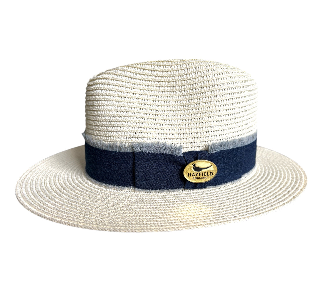 dark denim summer straw fedora hat panama hat