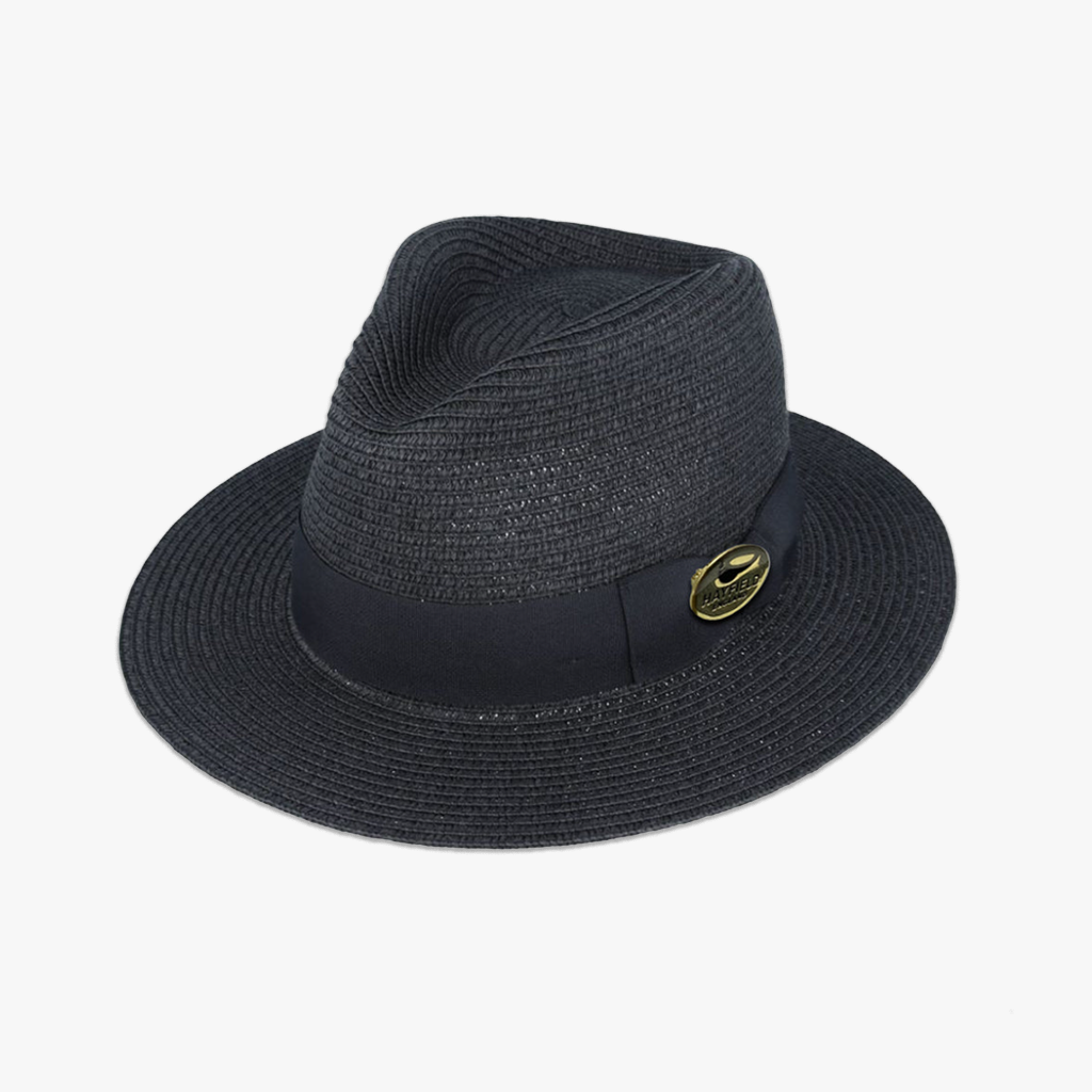 black lightweight summer fedora hat paper hat panama/straw