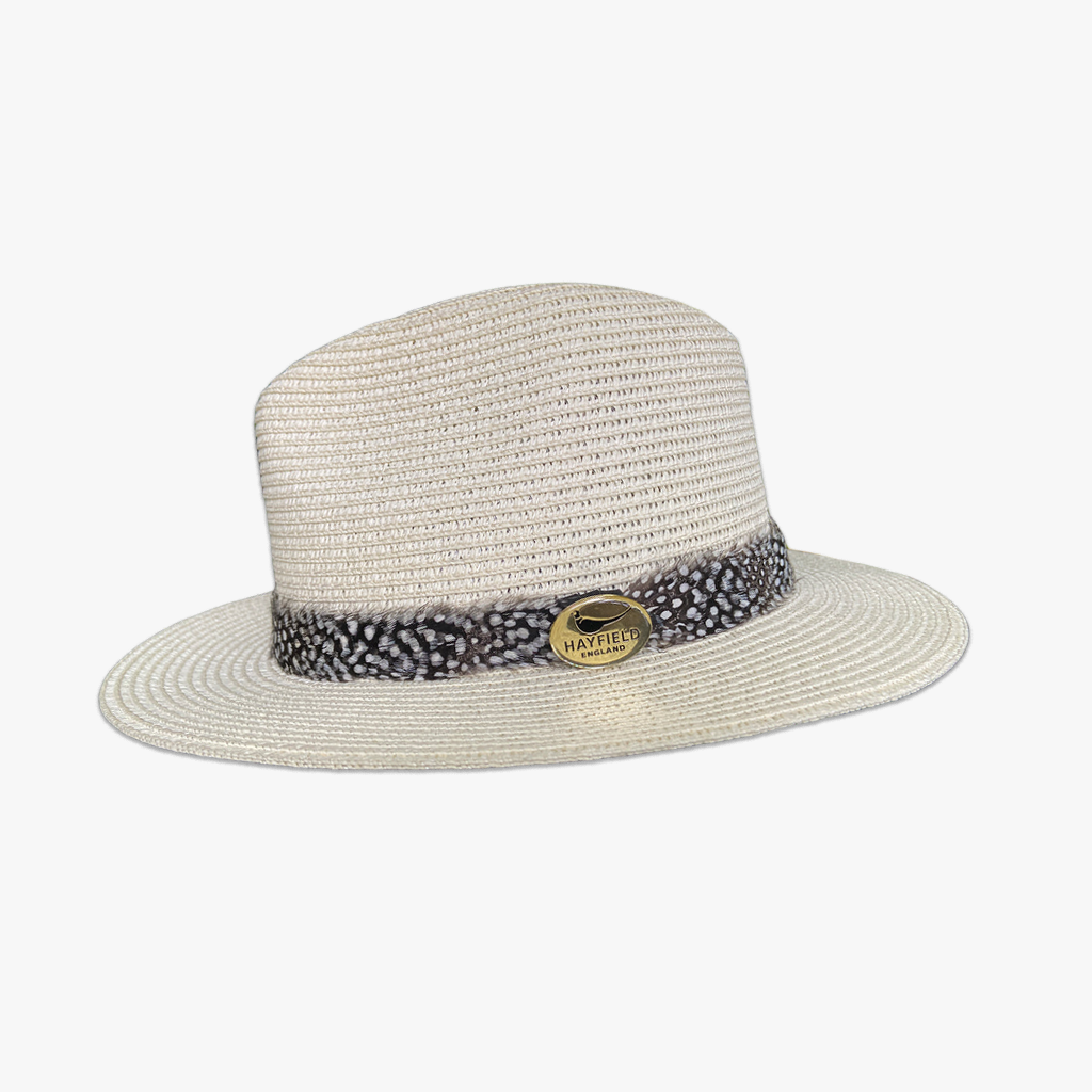 guinea fowl wrap/lightweight summer fedora panama hat