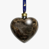 hen pheasant glass heart christmas baubles