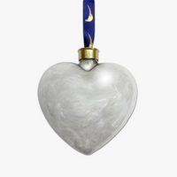 white feather glass heart christmas baubles