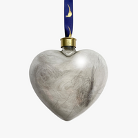 white fur glass heart christmas baubles