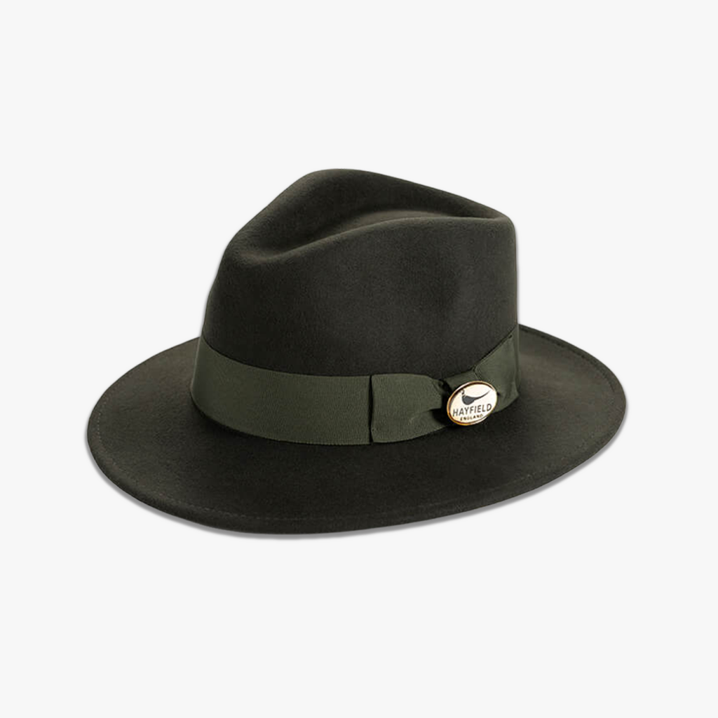 green ribbon wool fedora hat winter hat