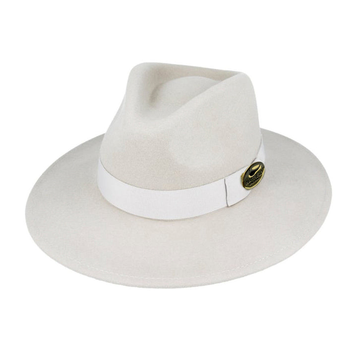 stone wide brim wool fedora hat 