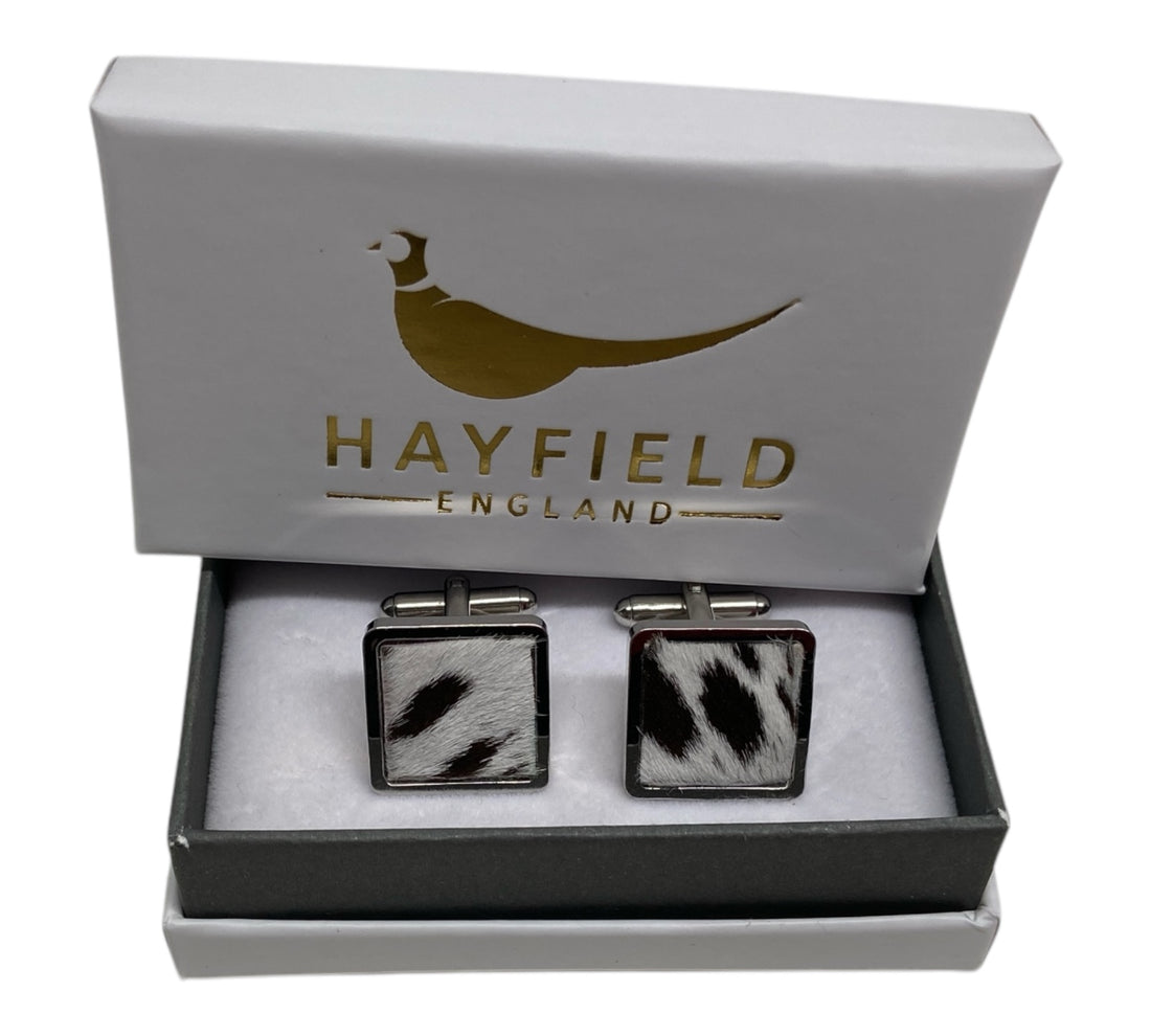 hair on hide cufflinks
