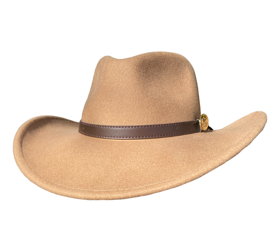 Crushable handmade cowboy hat in camel handmade camel cowboy hat, western hat crushable, country hat, 100%wool