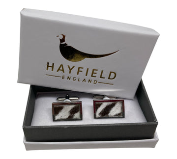 hair on hide cufflinks