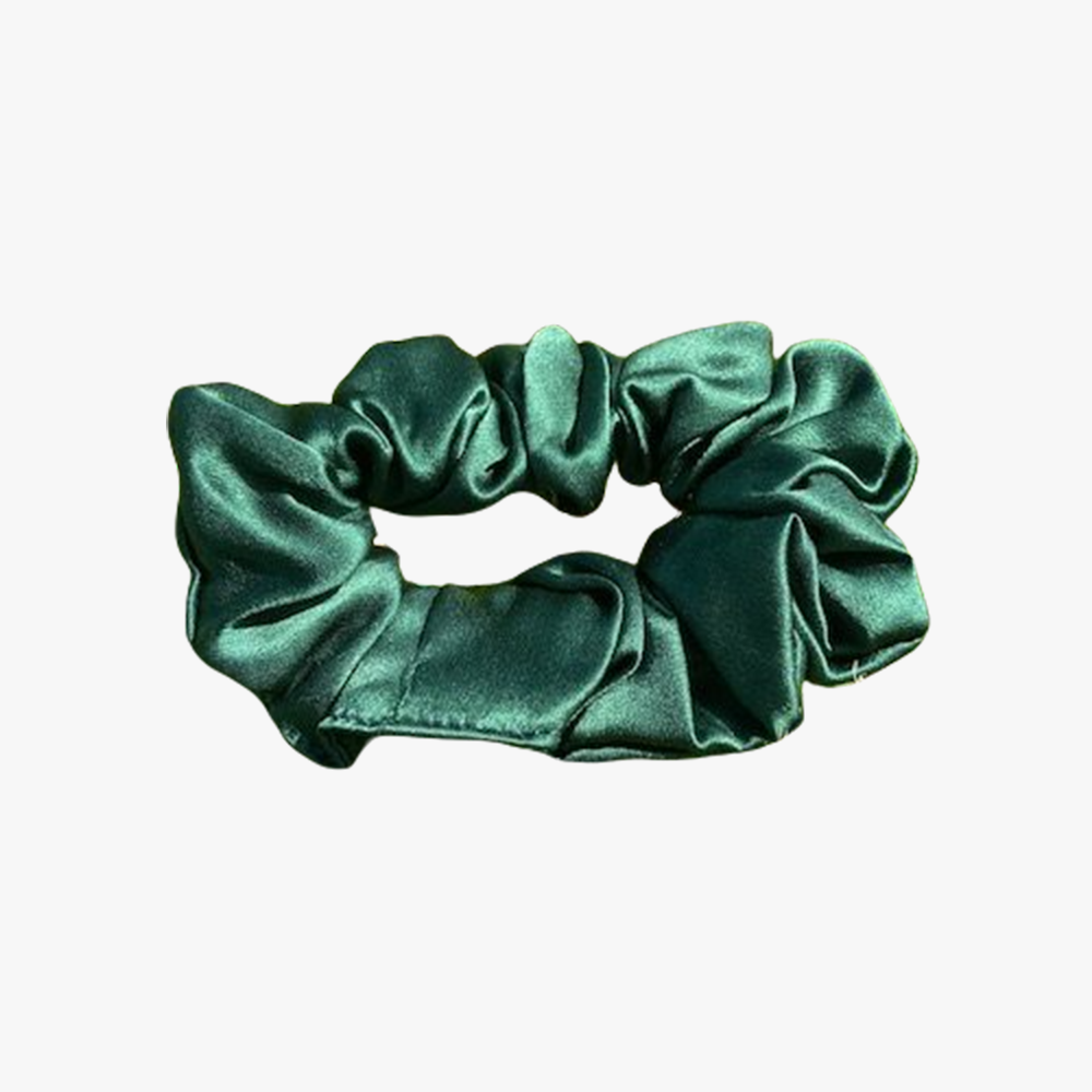 Luxury Green Silk Hair Scrunchie