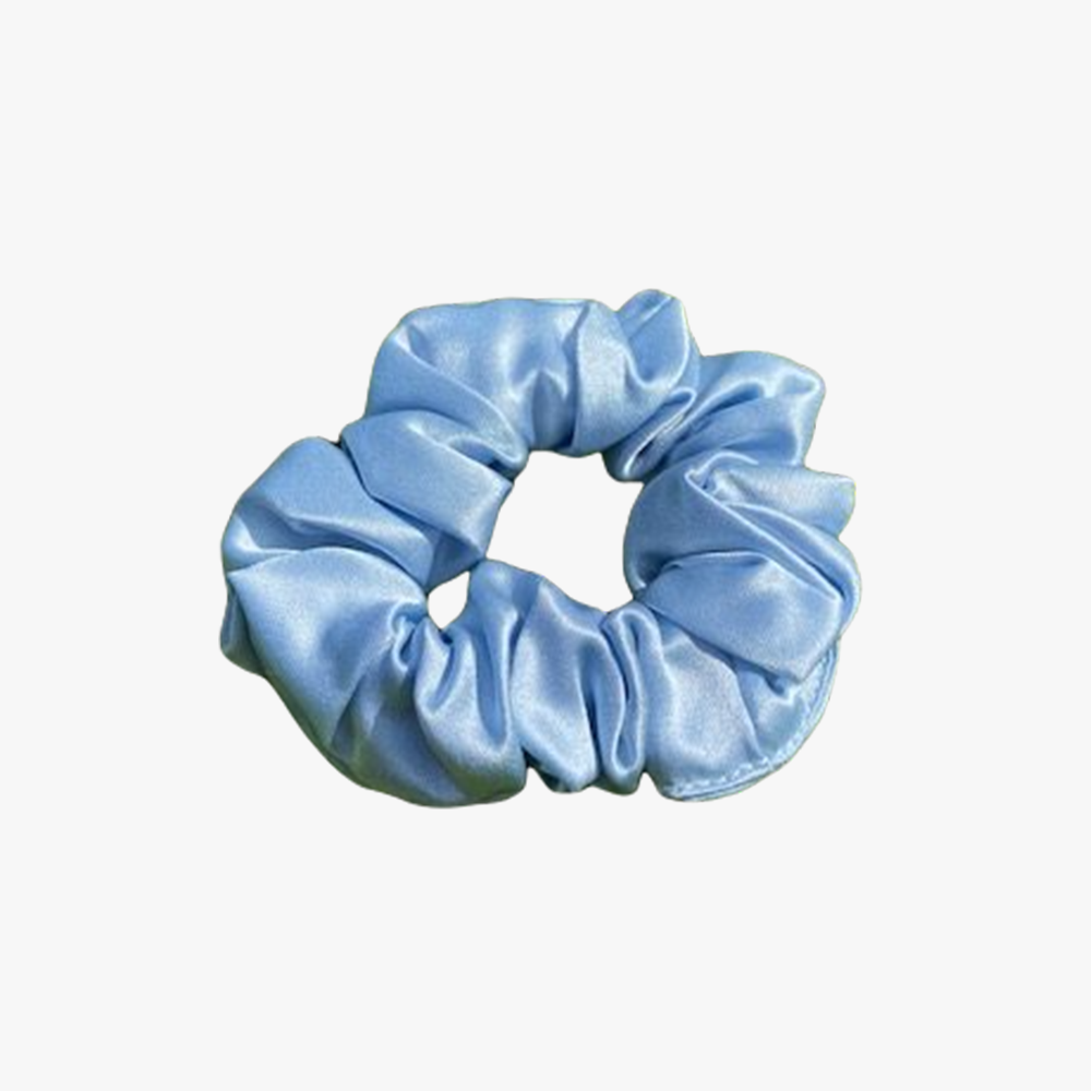 Luxury Cornflower Blue Silk Hair Scrunchie