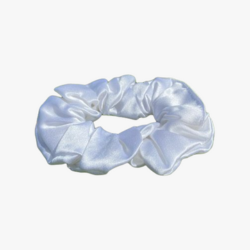 Luxury White Silk Hair Scrunchie