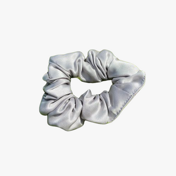 Luxury Silver Silk Hair Scrunchie