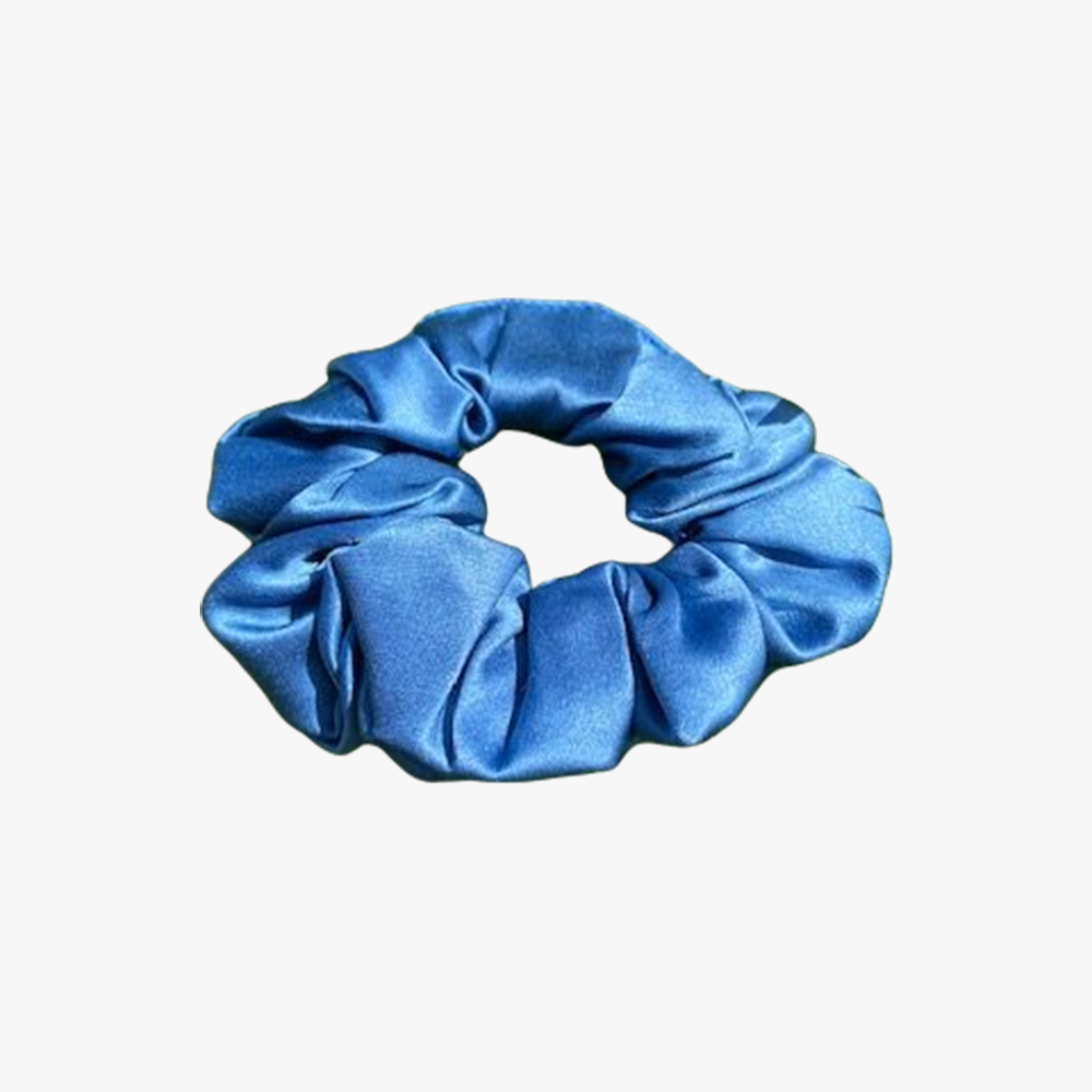 Luxury Electric Blue Silk Hair Scrunchie