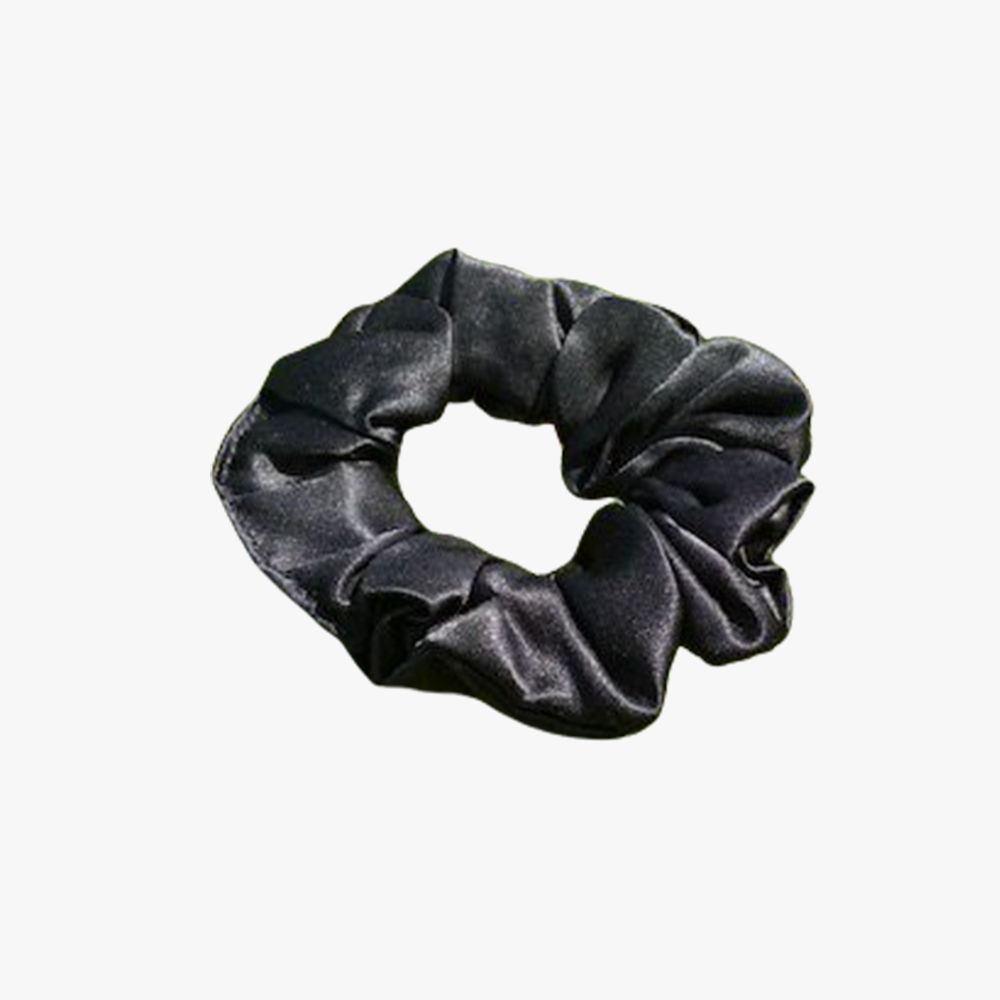 Luxury Black Silk Hair Scrunchie