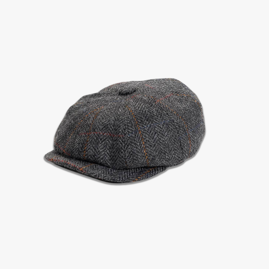 Tweed Newsboy Cap in Charcoal