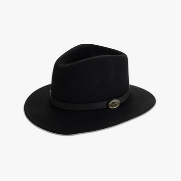 Black Fedora With A Leather Band