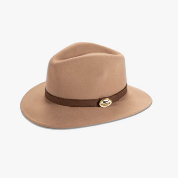 Camel Fedora With A Leather Band