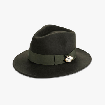 Green Fedora with Matching Green Ribbon