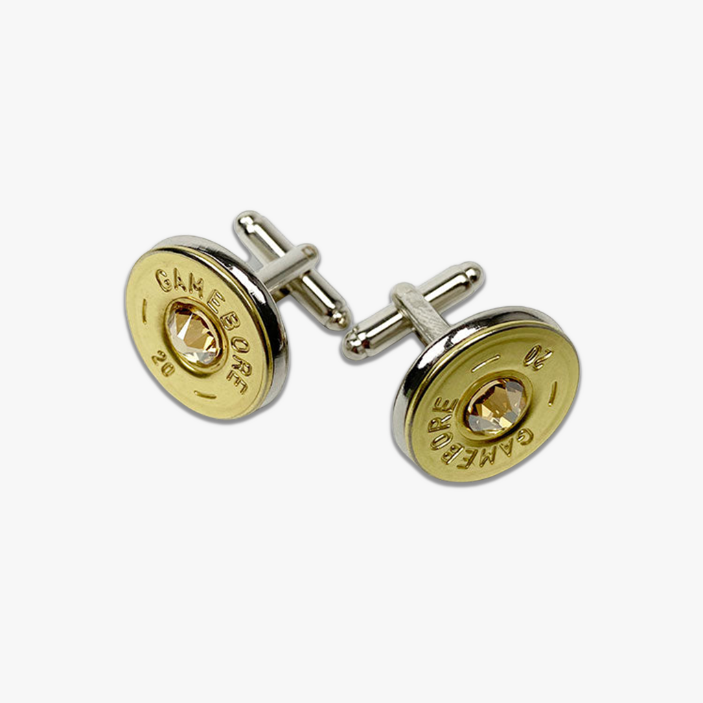 Hayfield England 20 Bore Silver Coloured Cufflinks with Swarovski Crystal